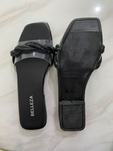 Sandal Flat Wanita Tinggi 2 cm Size 36 - 40 Tidak Licin Model Tali Crystal Casual Bahan PVC Sendal Selop Cewek Belleza Sandal Wanita Empuk Nyaman Slop Birken Dunkenstock Bellezza Kekinian Premium Terbaru - BELLEZA OLIVIA