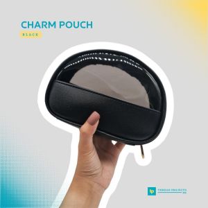 THREAD PROJECTS Black Charm Pouch Travel Toiletry Organizer Skincare Bag Makeup Storage Essentials