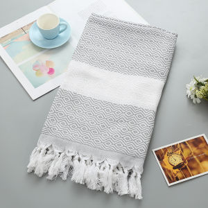 100x180cm Polyester Cotton Turkish Tassel Beach Towel Geometric Rhombus Woven Bath Towels Home Sofa Throw Blanket