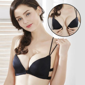 Đồ Lót Nữ Màu Trơn Đơn Giản Cài Trước Nâng Ngực Chéo Phía Sau Đồ Lót Không Đường May Gợi Cảm Thời Trang Áo Ngực Cài Khuy Phía Trước