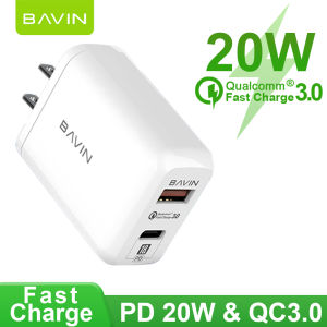 BAVIN PC351 3.0 Qualcomm Quick Charge 20W PD Type-C Fast Charger w/ 20W PD Type-C Fast Charger for iPh XS / 11 Pro / 12