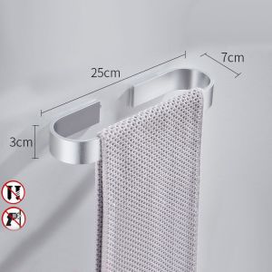 [GVD5]30-60cm Space Aluminum Towers Rack Punch-free Wall Mounted Towel Bar Rod Towel Hanger Holder Slipper Storage Racks Bathroom Organizer