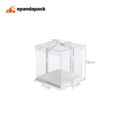 Transparent Cake Box Gift Box Packaging Kotak Kek Clear Hantaran Hadiah Plastic Display Box Birthday