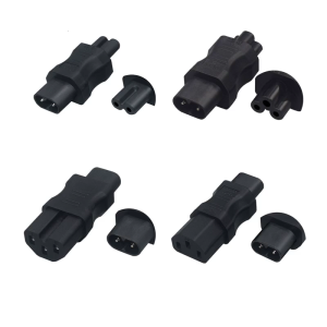 Portable Male to Female C7 to C8 Adapter C8 to C13/C8 to C15/C8 to C5 Power Cable Adapter Transfer Plugs ABS-material