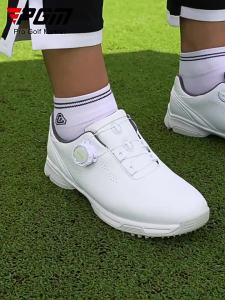 AUPGM Golf shoes womens athletic shoes waterproof and breathable with twist-lock laces anti-slip casual white sneakers for women