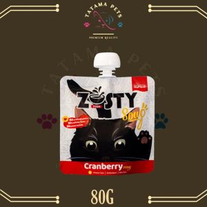 NuMew Zesty Soup Adult Cat Treat - Cranberry/Chicken Collagen 80g Pouch