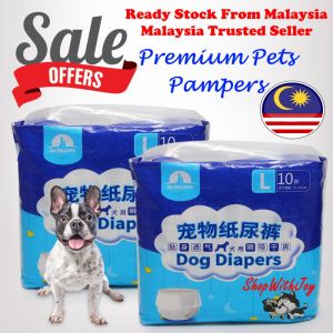 【ShopWithJoy】Pet Absorbent Diaper Cats and Dogs Pet Pamper Dog Diaper Kitten Diapers Cat Toilet Lampin Kucing 纸尿布 10pcs