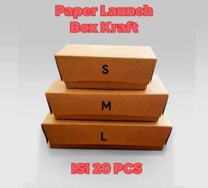 J.ONE/Paper LunchBox Kraft Coklat/Food Grade/Take away Packaging/ S L M/ ISI 20 PCS