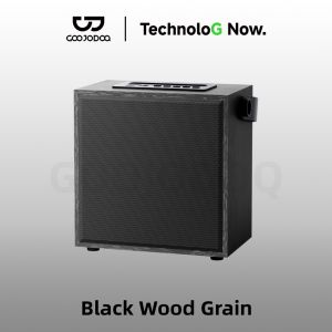 GOOJODOQ AB4096 1800mAh Retro Wooden Bluetooth Speaker Portable Leather Handle HiFi Bass FM USB TF AUX Playback for Laptop Phone Outdoor