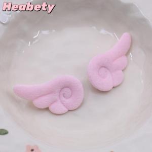 Heabety 1 Pair Small Angel Wings Brooch Japanese Style Sweet Clothes Decor Y2K Plush Bag Hat Accessories