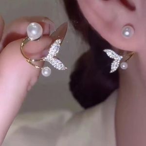 INS Korean Pearl Ear Stud Fashion Geometric Earring For Women Girls Personalized Irregular Ear Stud Jewelry Accessories [YAN K]