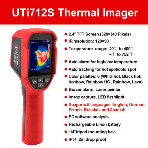 กล้องถ่ายภาพความร้อน UTI712S UNI-T UTI120S ขนาด120X90พิกเซลความร้อนทำภาพก่อสร้างสำหรับการทดสอบท่อความร้อนใต้พื้น