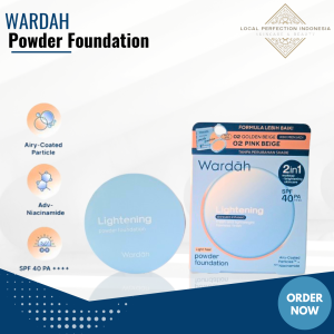 New Wardah Lightening Powder Foundation 12g Light Feel All Varian Di Formulasikan Dengan SPF 40 PA++++Dan Serum Niacinamide