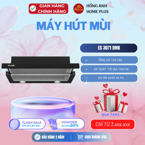 Hút mùi âm tủ Dmestik công suất 650m3h thân inox sơn tĩnh điện màu đen điều khiển cơ học lắp đặt