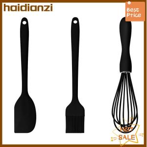 haidianzi 3 cái bộ Silicone Baking Set bánh kem thìa scraper bếp hộ gia đình trứng Whisk thịt nướng dầu bàn chải tiện ích nhà bếp Nguồn cung cấp