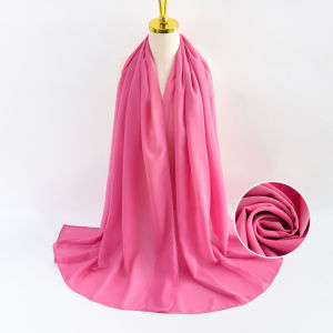Jifang Women Bubble Chiffon Scarf Plain Lady Muslim Hijabs Long Shawls Solid Large Pashmina Wraps 60 Colors WJ46