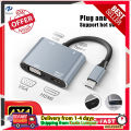 USB Type C To HDMI VGA Adapter Hub 4 in 1 USB3.0 PD Charging Multi 1080P VGA Splitter Converter for MacBook Pro/iPad, HUAWEI Mate 20/30/40 Pro, Samsung Galaxy S22/S8/S9/Note 8 , HDMI Video Adapter Converter. 