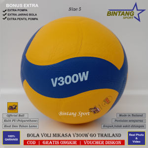 Bola Voli Original Mikasa V300W Bola Voly Size5 Dewasa Empuk Kualitas Premium
