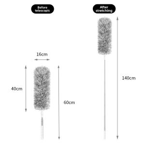 Extra-Long Retractable Duster with Extendable Rod Reusable Microfiber Brush for Bedroom Living Room Cleaning Duster for Cleaning