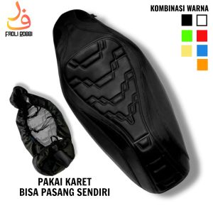 Sarung Jok Motor PIRAMID Kulit Sintetis Premium Tebal - Pasang Pakai Karet - Anti Air Anti Licin Universal