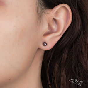 5MM 6MM 8MM 12MM Burgundy Pearl Earrings Embellished with Crystal Pearls Rhodium Plated Lead Free & Nickel Free Titanium Post