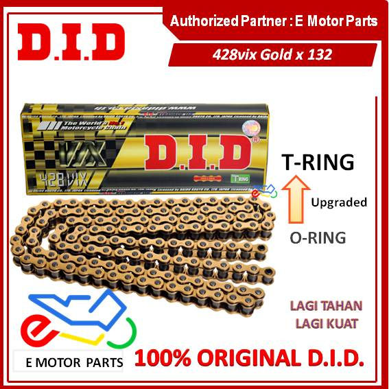 D.I.D 428HD Standard Non-O-Ring Motorcycle Drive Chain – Natural Steel W/ Clip Master Link