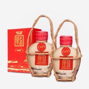 [Tặng Kiết Thành và Sốt muối chấm] Combo 2 bình gốm nước mắm Tĩn Tôm Biển 60N - Nước mắm Tĩn - 500ml/bình Thơm Ngon Hảo Hạng Không Chất Bảo Quản