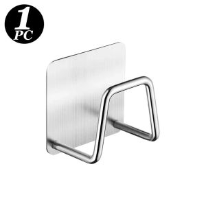 Self-Adhesive Sink Drain Drying Rack Stainless Steel Sponges Holder Kitchen Bathroom Storage Hook Organizer