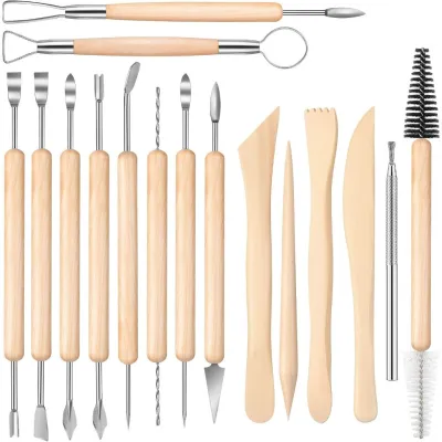 Bộ Dụng Cụ Điêu Khắc Đất Sét Công Cụ Điêu Khắc Đất Sét Công Cụ Gốm DIY Hai Mặt Cho Thợ Điêu Khắc ( 16 món )