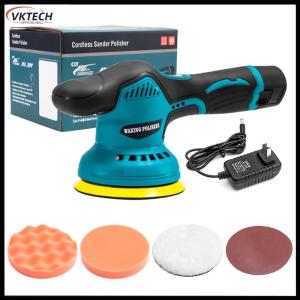 【Vktech】Cordless Auto Buffer and Polisher Variable Speed with Polishing Pads 2500-5000 RPM for Car Boat Sanding Polishing Waxing