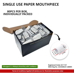 [MDA APPROVED] Single Use Paper Mouthpiece for Peak Flow Meter Medical Device (80pcs per box)