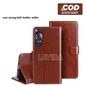 Flip Cover Kulit Leather Case Sarung Buku Kulit Case Oppo A60 4G
