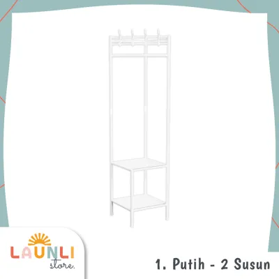 Rak Gantung Baju Sudut Stand Hanger Minimalis Rak Penyimpanan Baju Tas Sepatu Jaket Multifungsi