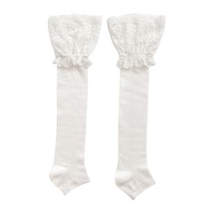 SOFA ผ้าคอตตอน ถุงน่องเหนือเข่า โลลิต้า สไตล์ญี่ปุ่นแบบ ถุงเท้าหลอดยาว แฟชั่นสำหรับผู้หญิง สีทึบทึบ ถุงเท้าลูกวัว JK สาวร้อน