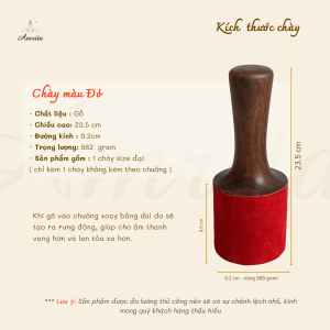 [Amrita]Chày size đại 2 màu dùng đánh chuông đồng - chuông xoay Nepal Singing Bowl Mallet Striker Leather Wrapped CXNP55