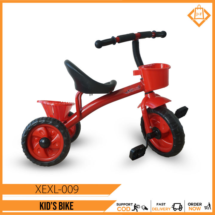 J&F Bike Children's Tricycle Bike Pedal with Front & Rear Basket Color