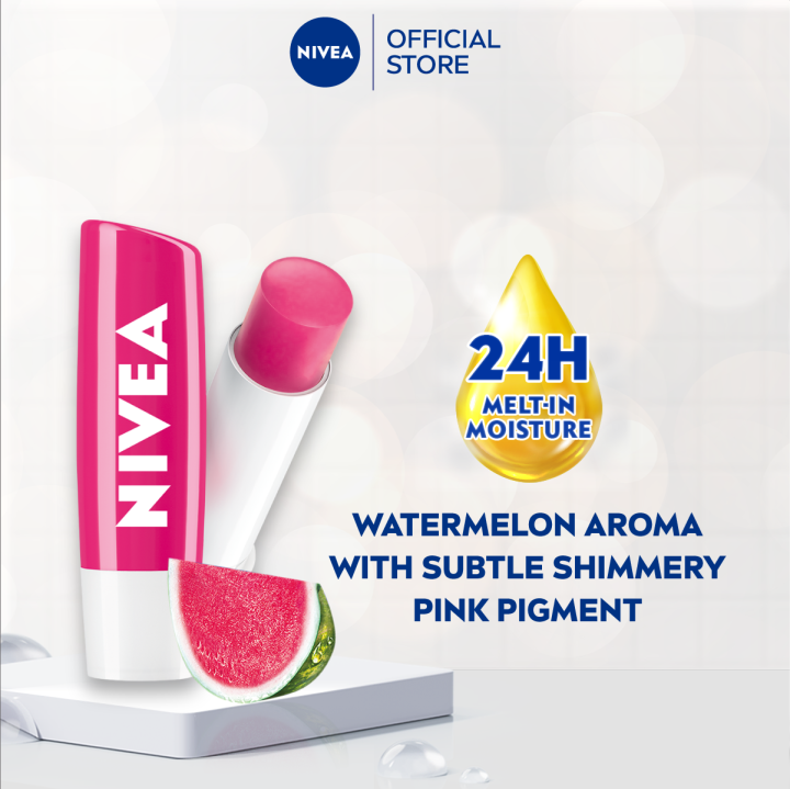 Nivea Lip Care Caring Lip Balm Watermelon Shine 4 8g Lip Balm