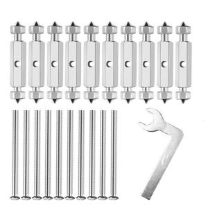 10Pcs Adjustable Cassette Screws Support Rod with Wrench Electrical Box Screws Outlet Repairer Electrical Accessories