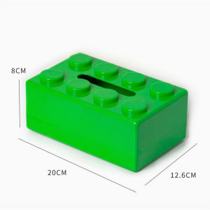 BlockBox Tissue Holder Box Wall Mount Brick Tissue Box Cover Plastic Tissue Dispenser for Home Office Bathroom (Dear J)