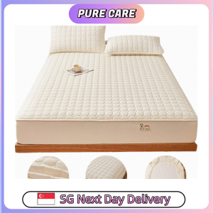 【Pure Care】 Waterproof Fitted Bedsheet / 360° Full-Wrap Mattress Protector/ Washable Soy Fiber Quilted Sheet