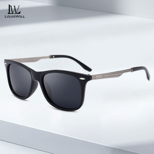 LouisWill แว่นตากันแดดโพลาไรซ์ TR สำหรับผู้ชายแว่นตากันแดดขับรถคลาสสิกแว่นกันแดดกรอบสี่เหลี่ยมแว่นตากันแดด UV400วิสัยทัศน์ชัดเจนแว่นตาสำหรับขี่จักรยานวิ่งตกปลาสำหรับผู้ชาย
