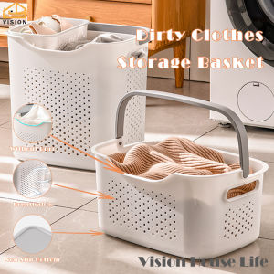 Vision Laundry Basket with Underwear Storage Bucket Dirty Cloth Storage Basket Bathroom Storage Basket Toilet Clothes Storage Bucket Dirty Clothes Storage Organizer
