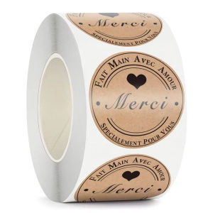 Stiker Kraft Paper Self-Adhesive Sticker Mercy Happy Birthday Seal Label for Gift Box Envelope