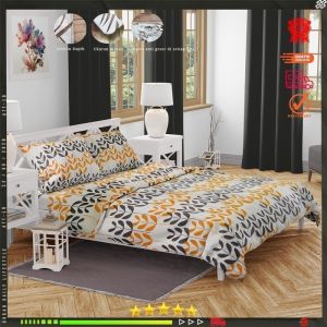 Sprei katun motif flower leaf aesthetic anti geser king size LP