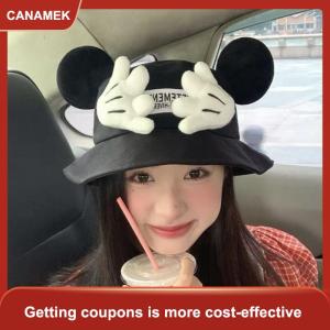 【CANAMEK】 Phim Hoạt Hình Mickey Palm Hat Kawaii Ngư Dân Mũ Cho Phụ Nữ Mùa Hè Ngoài Trời Kem Chống Nắng Cap Di Động Xô Hat Quà Tặng Sinh Nhật