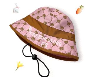 Topi anak motif beruang model korea topi bucket anak bear pakai tali topi anak laki-laki perempuan model terbaru