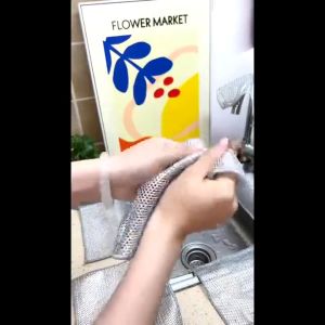 leaning Metal Steel Wire Rag Multipurpose Wire Dishwashing Rags Rust Removal Cleaning Cloth Kitchen Magic Dishwashing
