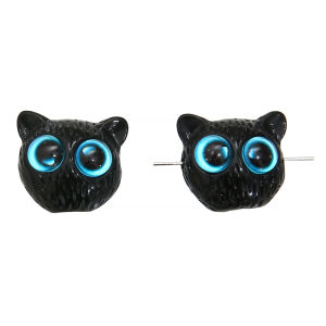 1Pc Cartoon Big Eye Black Cat Beads Resin Owl 3D Cat Head White Lion Loose Spacer Beads DIY Handmade Bracelet Material Jewelry Accessories