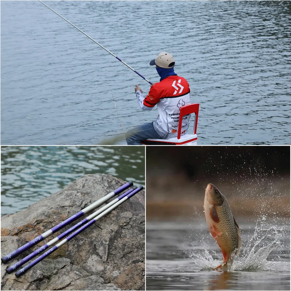 Sougayilang New Super Light Hard Glassfiber Hand Fishing Pole Telescopic  Fishing Rod 2.7M/3.6M/4.5M/5.4M/6.3M Stream River Fishing Rod