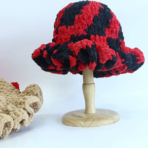 Handmade Oversized Hat Handwoven Flouncing Crocheted Hat for Music Festival Simple Flouncing Hat for Music Festival